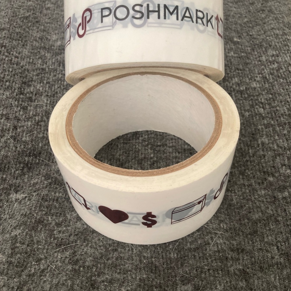 BOTH ROLLS Branded Packing Tape - White with Black Logo - Picture 3 of 4